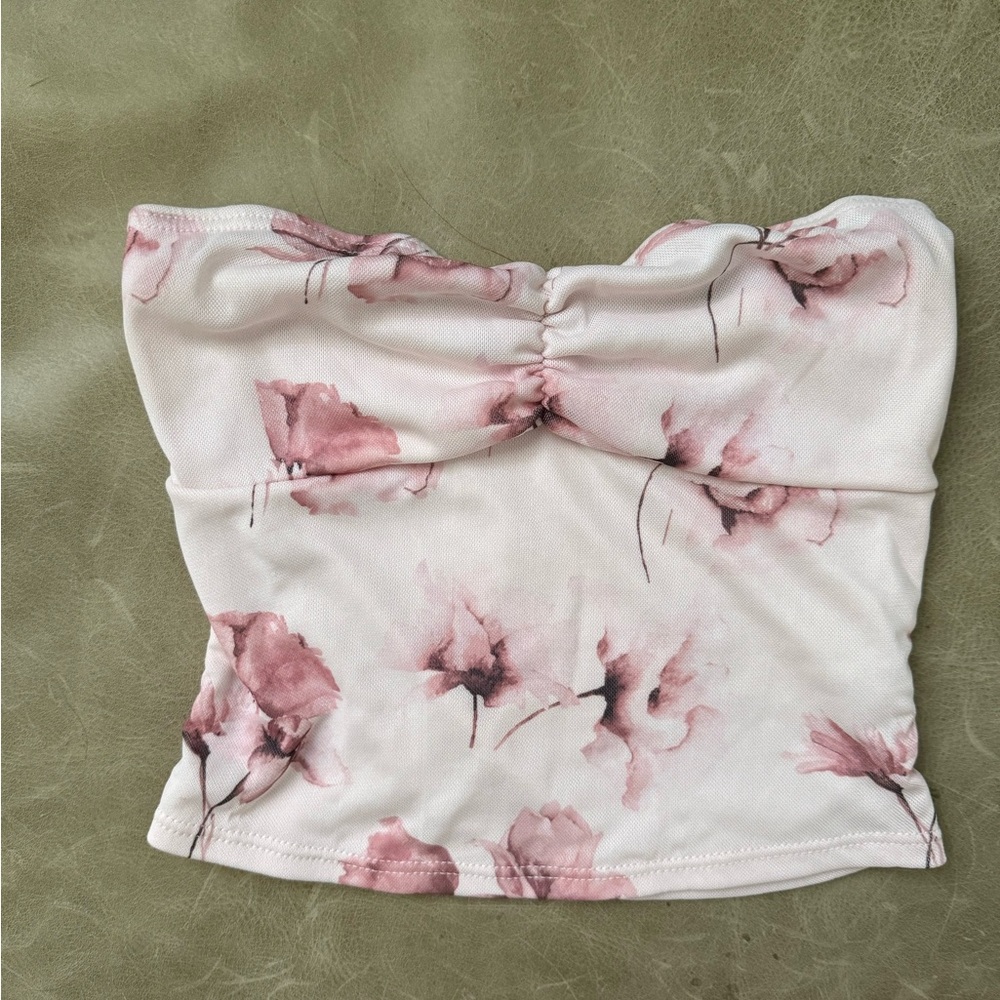 Grey Bandit Floral Pink Tube Top